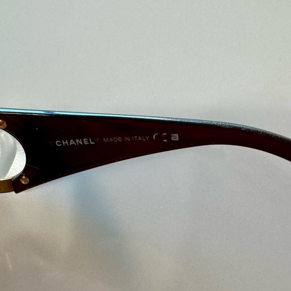 Chanel Vintage Sunglasses Shield 4124 in Brown/Gold Oversized Interlocking CC - Picture 2 of 5